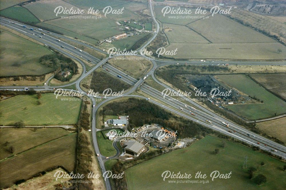 Aerial view of M1, junction 29