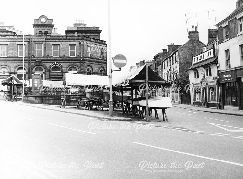 The Market Hall and Low Pavement, Chesterfield, 1973