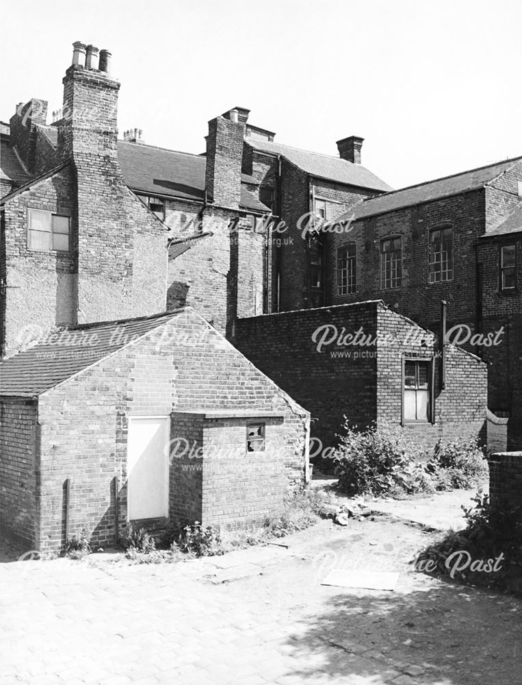 Rear view of buildings on Low Pavement before redevelopment