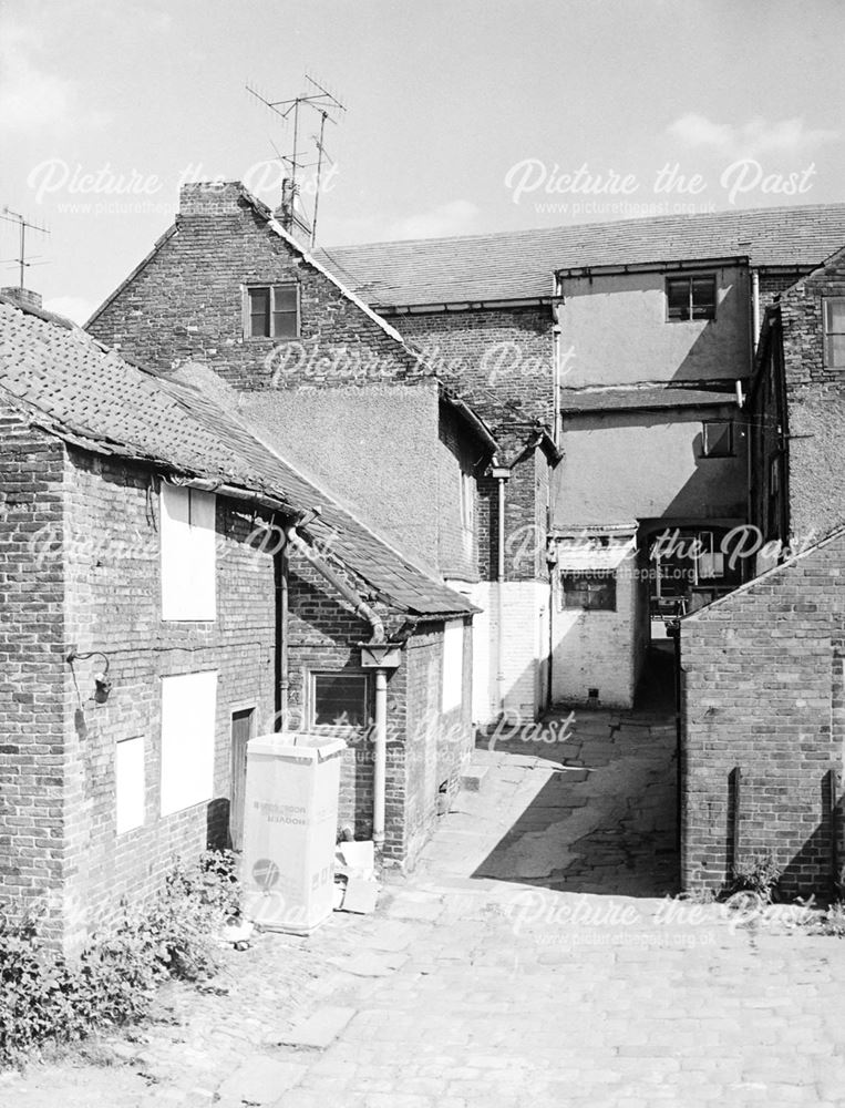 Rear view of buildings on Low Pavement before redevelopment