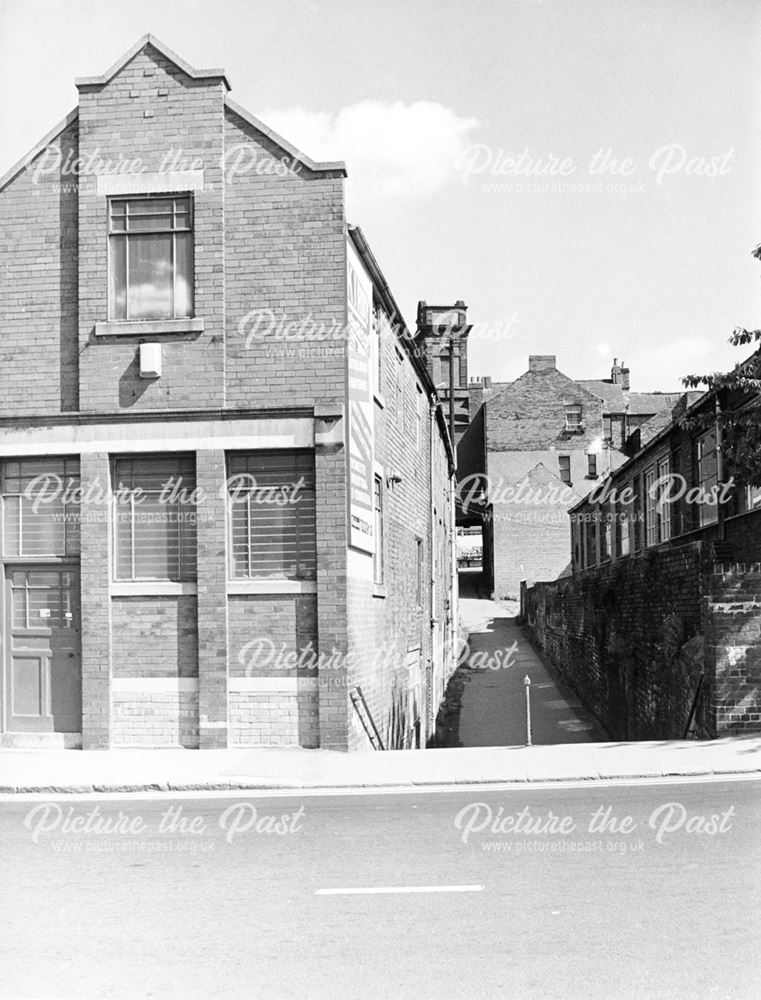 Rear view of buildings on Low Pavement before redevelopment