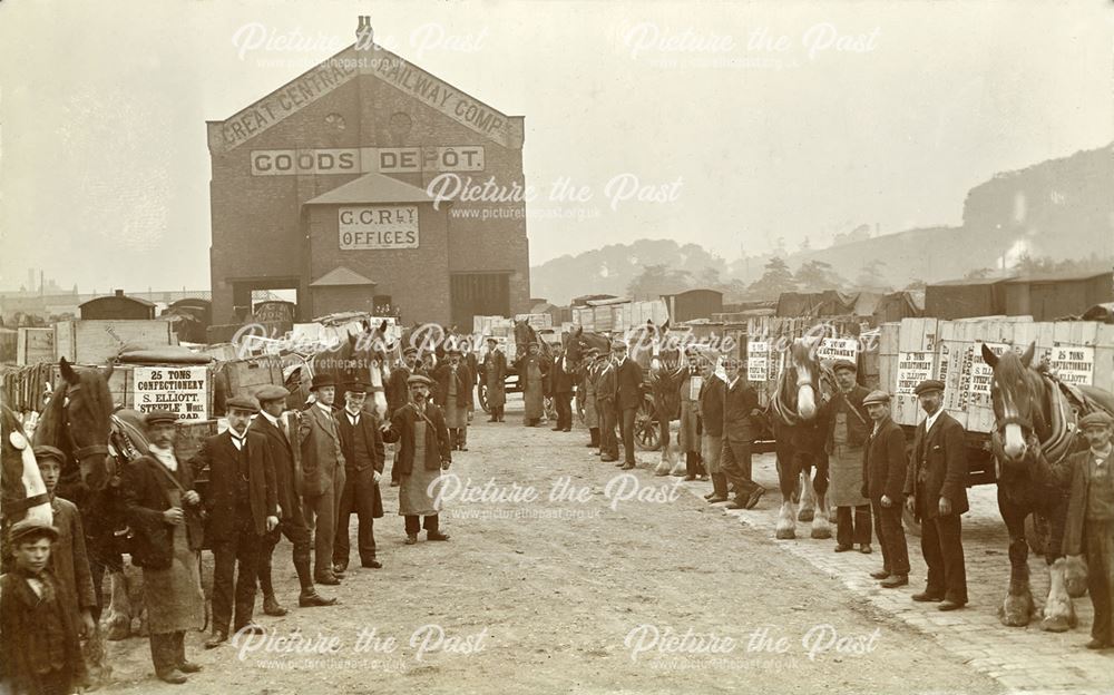 Delivery of 25 tons of Confectionery at GCR, Chesterfield, c 1910
