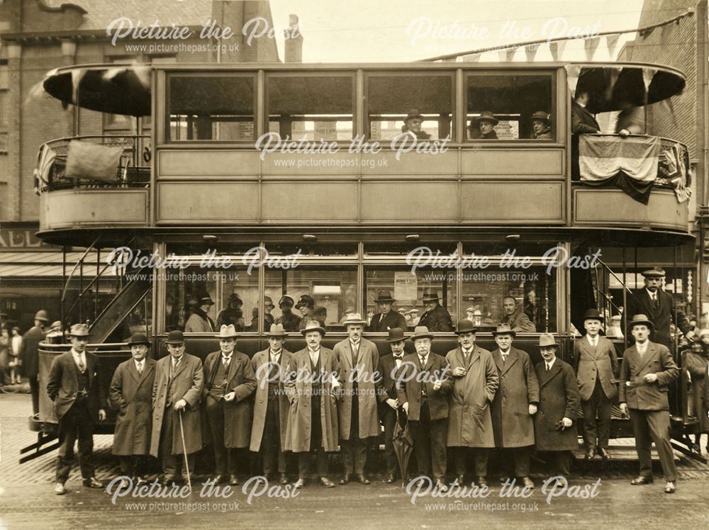 Chesterfield's last electric tramcar run 1927