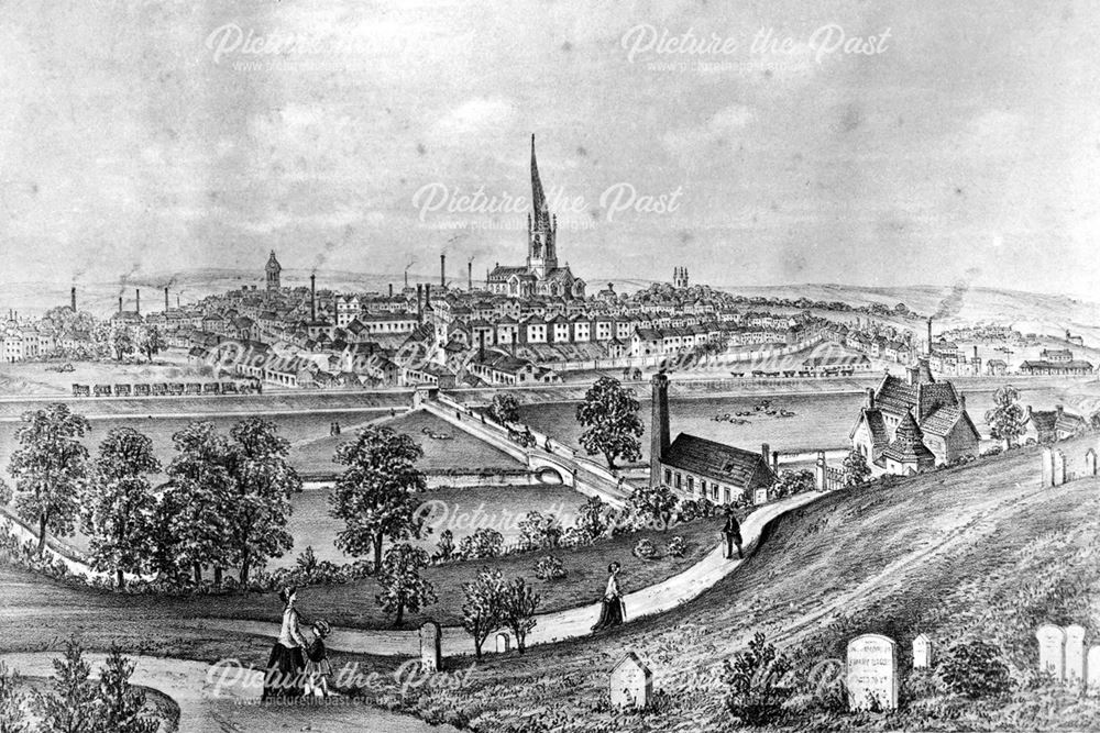 General view of Chesterfield from Spital Cemetery