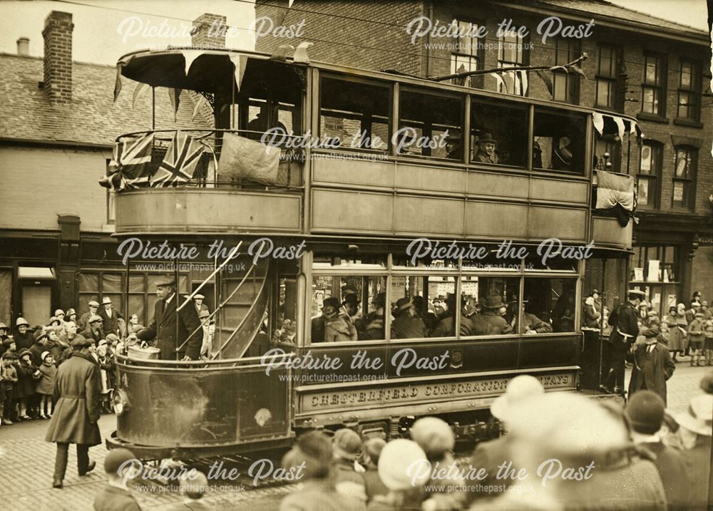 Chesterfield's last electric tramcar run 1927