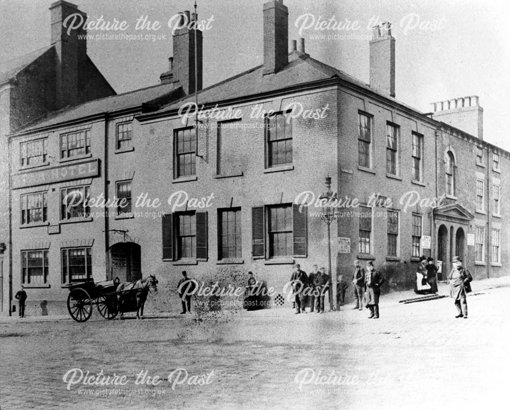 The Angel Hotel and Scarsdale and High Peak Bank c 1890