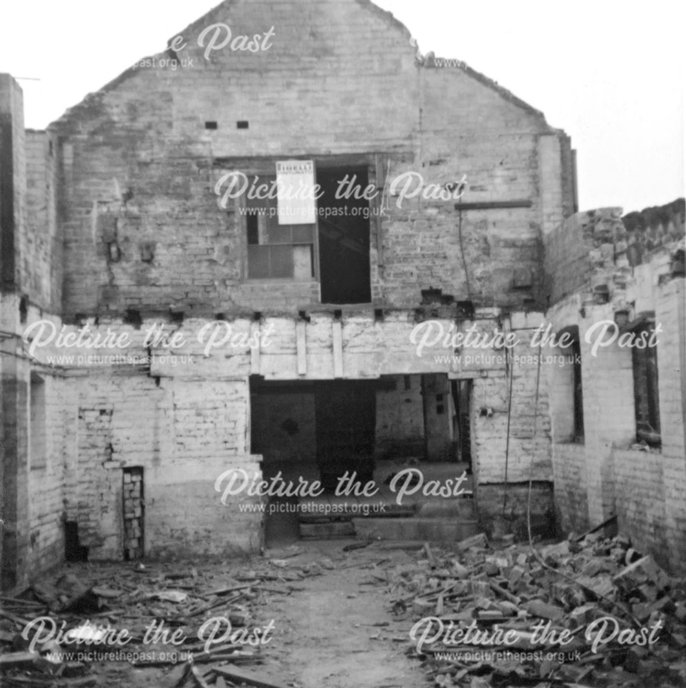 Demolition of Metcalf's Coachworks, Saltergate, Chesterfield, 1974