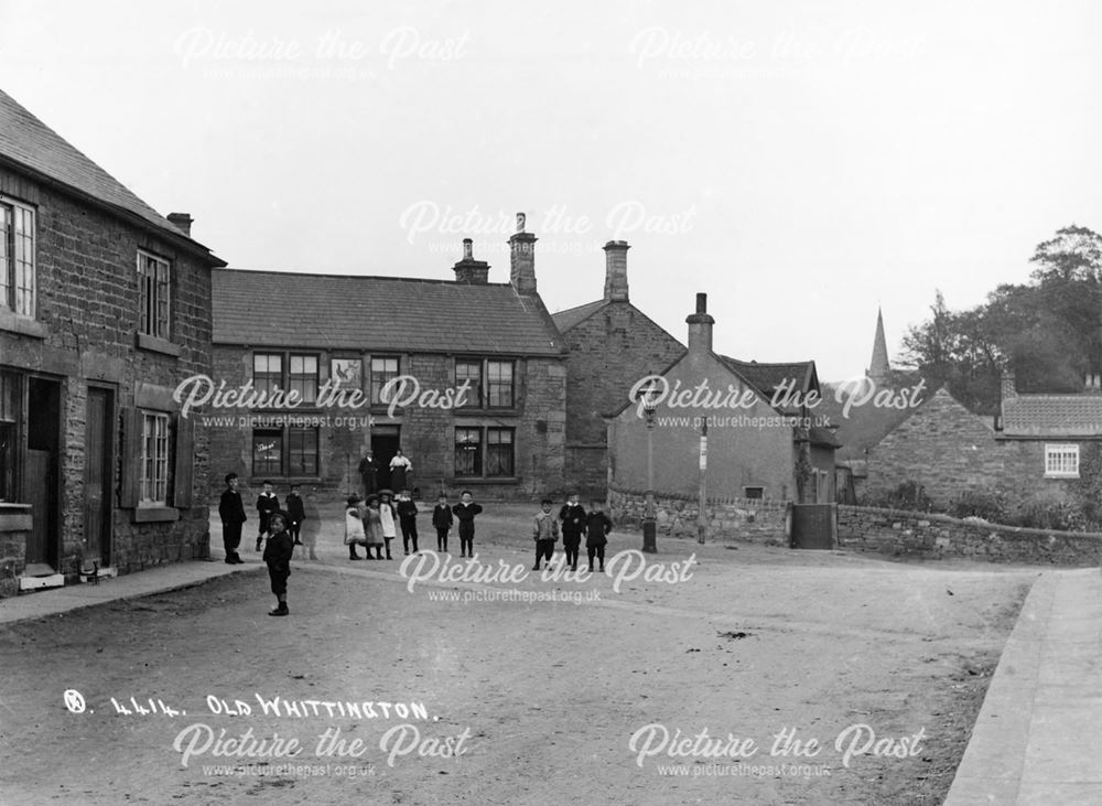 Church Street from High Street, Old Whittington, Chesterfield, c 1880-90