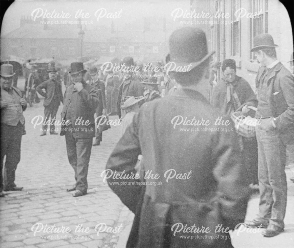 People in New Square, Chesterfield, c 1887