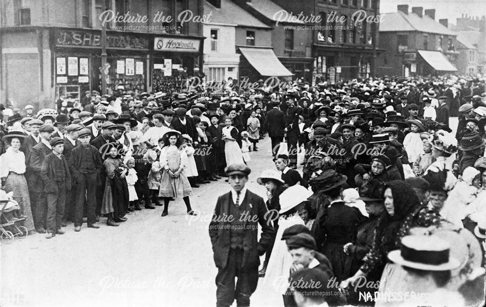 Sunday School Demonstration, Whittington Moor, Chesterfield, c 1900