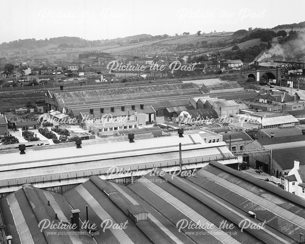 View from Chesterfield Tube Company, Derby Road, Chesterfield, 1958