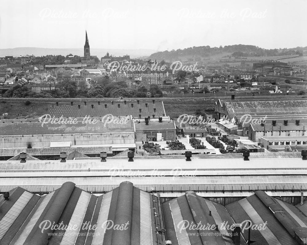 View from Chesterfield Tube Company, Derby Road, Chesterfield, 1958