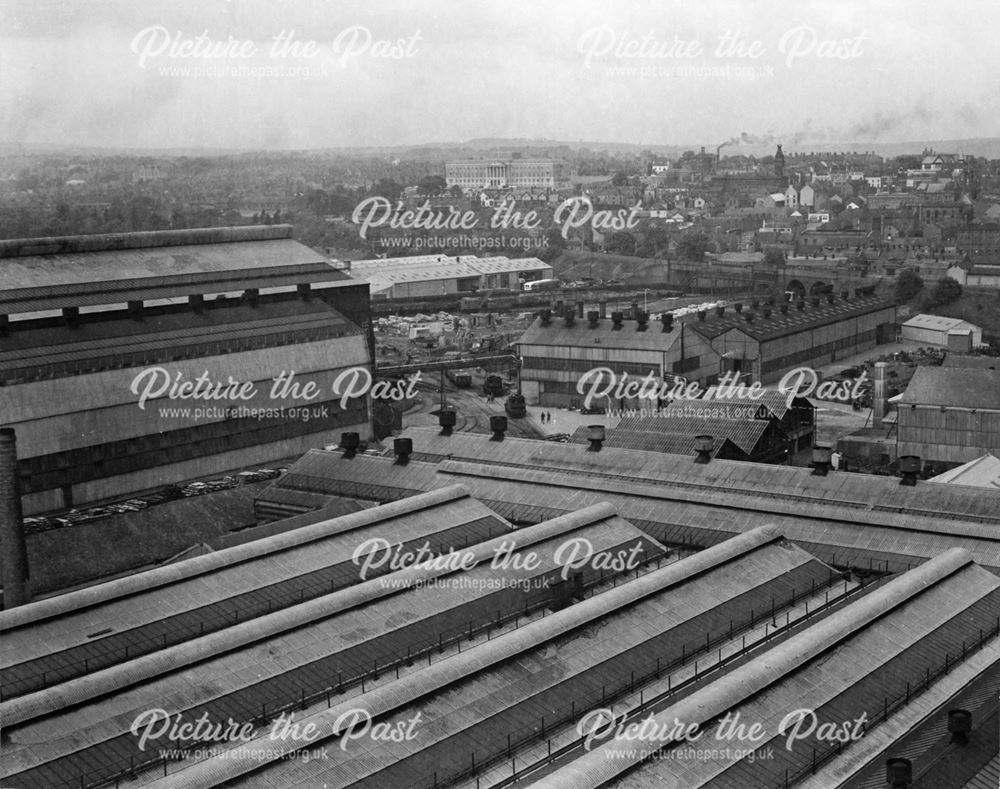 View from Chesterfield Tube Company, Derby Road, Chesterfield, 1958