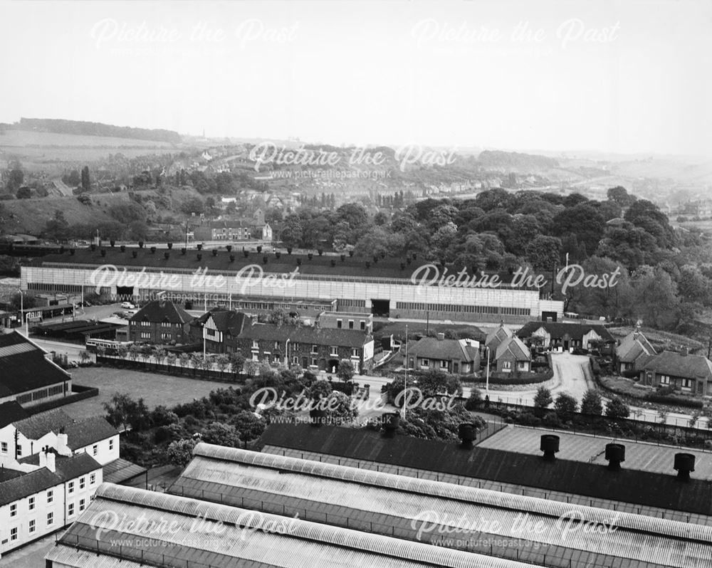 View from Chesterfield Tube Company, Derby Road, Chesterfield, 1958