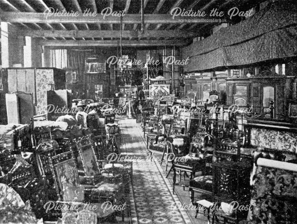 Todd and Son Cabinet Makers, interior view, c 1899