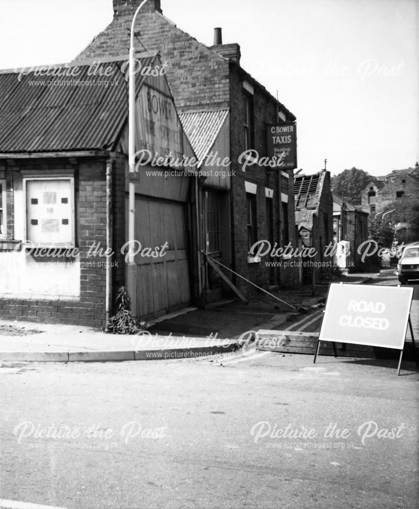 Demolition of Bowers Taxi Office and Garage, Felkin Street, Chesterfield, 1982