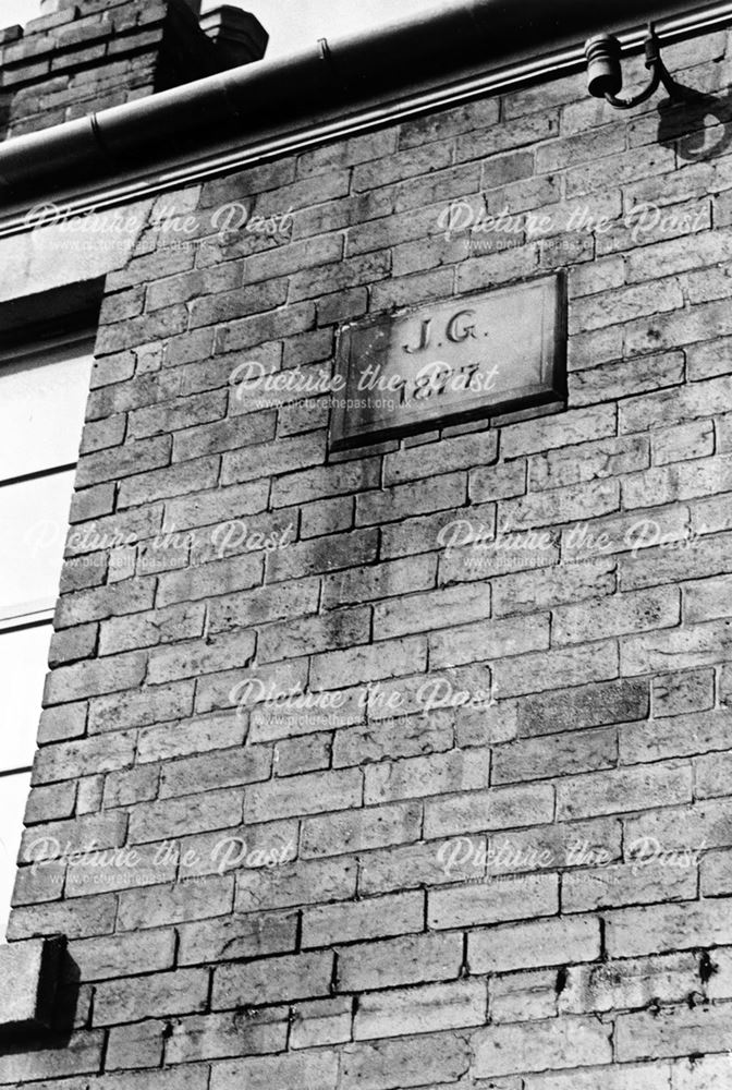 Date Stone (1877) on Hipper Street South houses Nos 35-41, Chesterfield, 1998