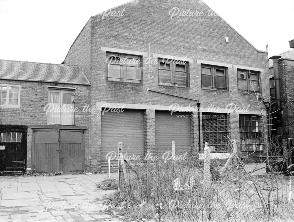 Buildings at the back of Vicar Lane, Chesterfield, 1989