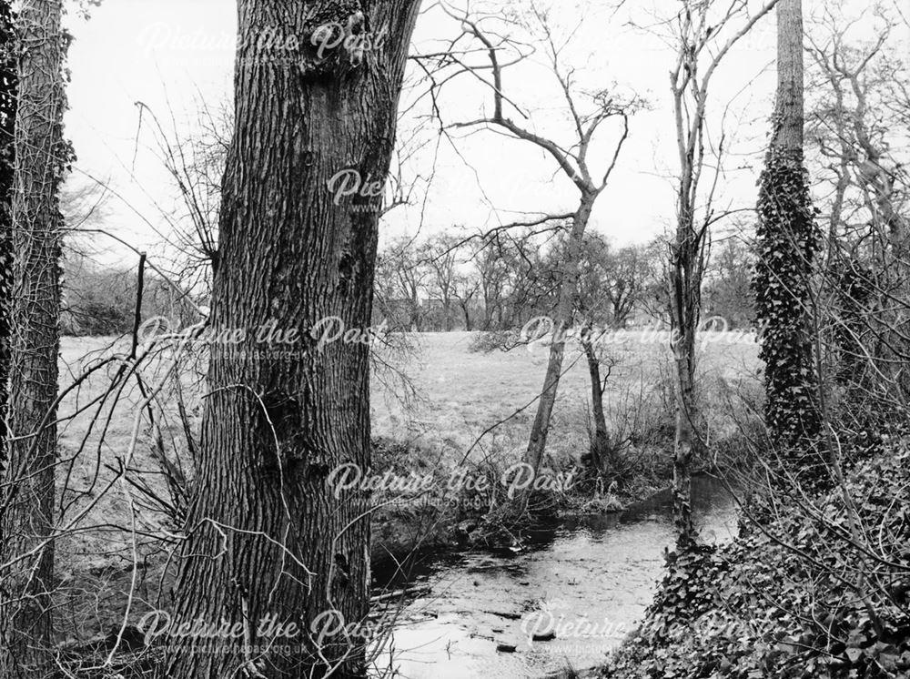 River Hipper towards Rye Flatt, Brampton, Chesterfield, c 1980s