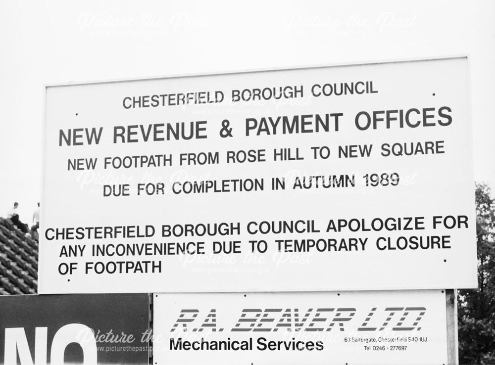 Construction of Revenues Hall, New Square, Chesterfield, 1989