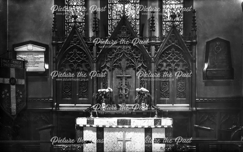 Altar and Reredos, Holy Trinity Church, 31 Newbold Road, Chesterfield, 1947