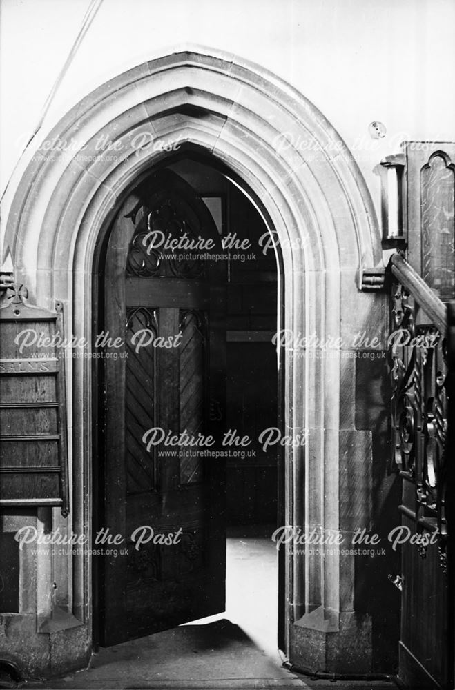Vestry doorway, Holy Trinity Church, 31 Newbold Road, Chesterfield, 1947