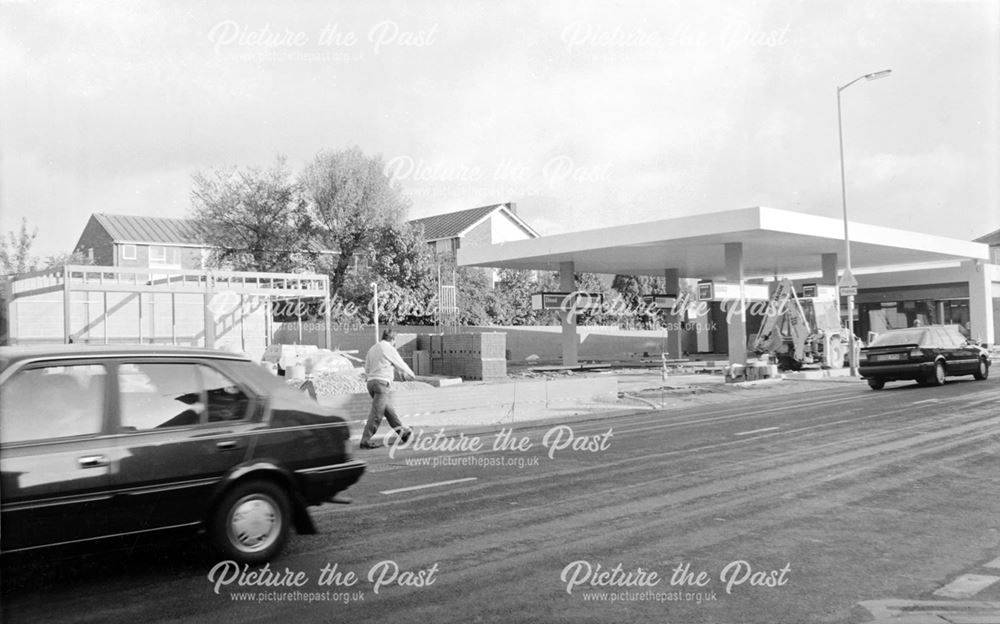 Construction of new ESSO Petrol Station, Chatsworth Road, Brampton, Chesterfield, 1991