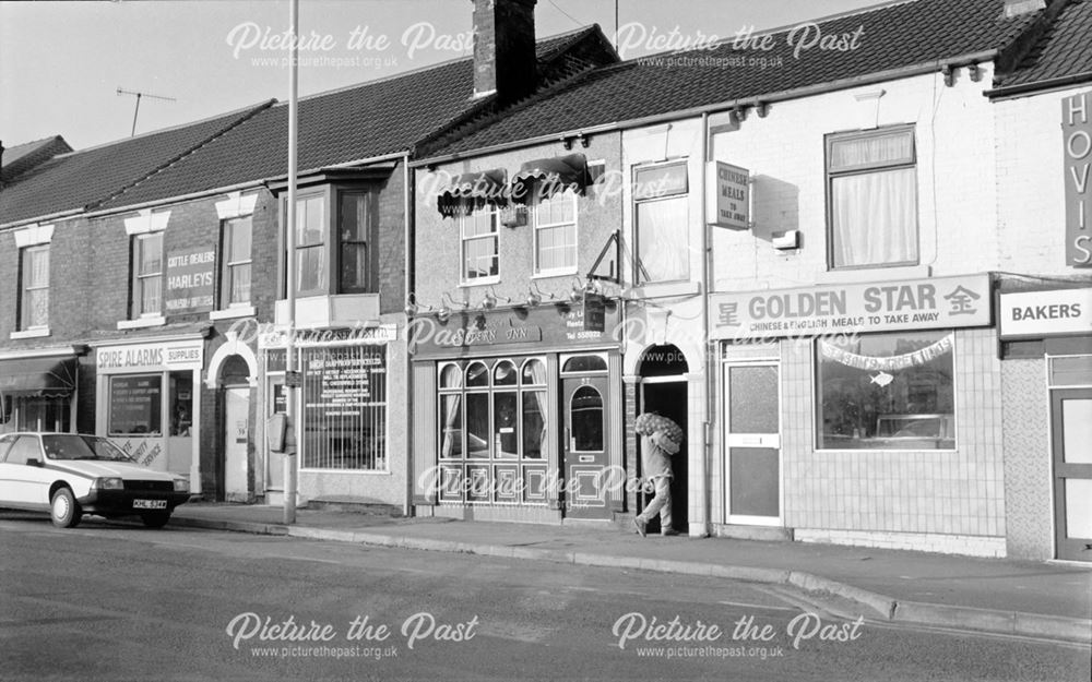 Shops on north side, Chatsworth Road, Brampton, Chesterfield, 1992