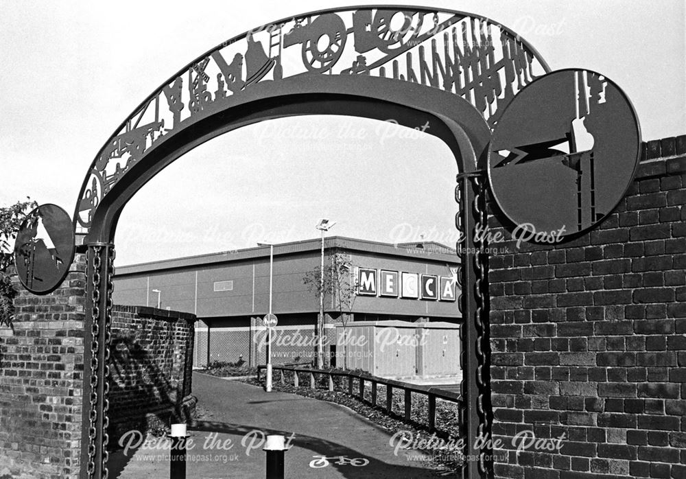 Decorated arch entrance to Mecca Bingo Club, Chatsworth Road, Brampton, Chesterfield, 1997