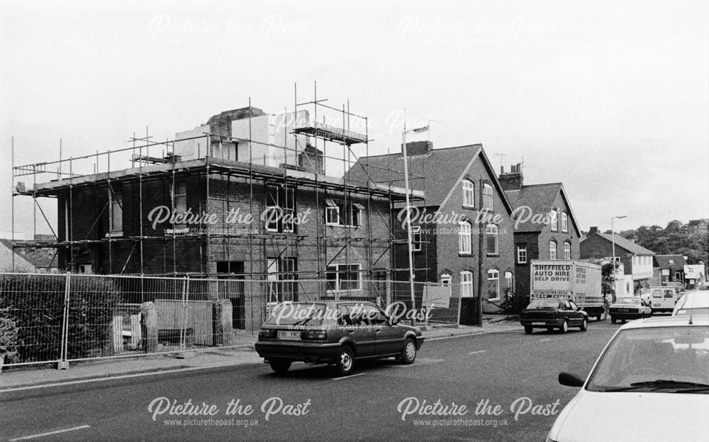 Demoliton of Nos 25-27 Boythorpe Road, Chesterfield, 1995