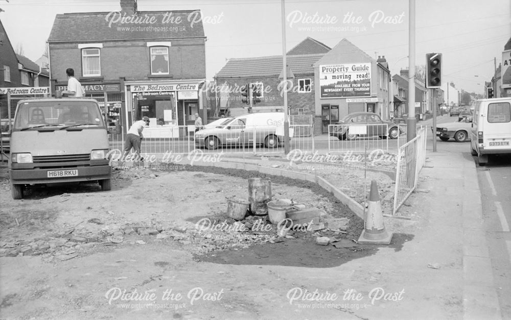 Pavement reconstruction, junction of Chatsworth Road and Walton Road, Chesterfield, 1992