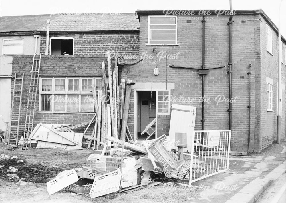 Demolition of Co-Op store, Walton Road, Brampton, Chesterfield, 1992