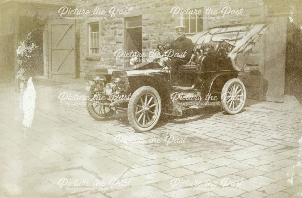 Car and Chauffeur, Sutton Rock House, Sutton Scarsdale, c 1910