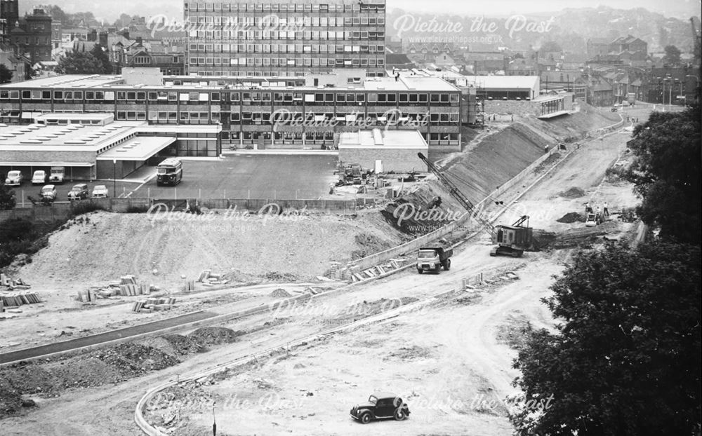 Construction of Road Extension, Markham Road/ West Bars, Chesterfield, 1963