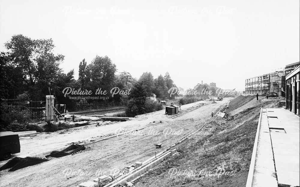 Construction of Road Extension, Markham Road, Chesterfield, 1963