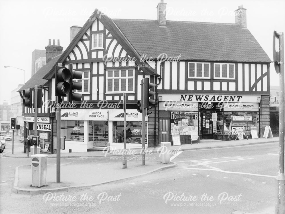 Corner of Vicar Lane from St. Mary's Gate, Chesterfield, 1989