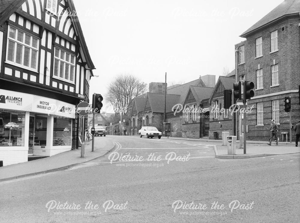 Vicar Lane from St. Mary's Gate, Chesterfield, 1989