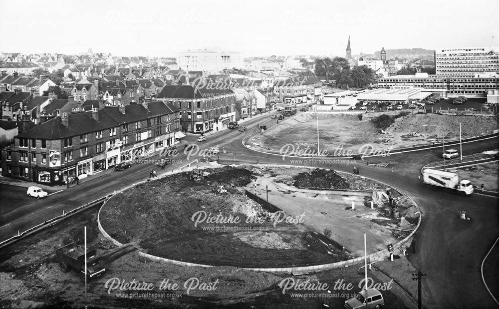 Construction of Roundabout, West Bars, Chesterfield, 1963