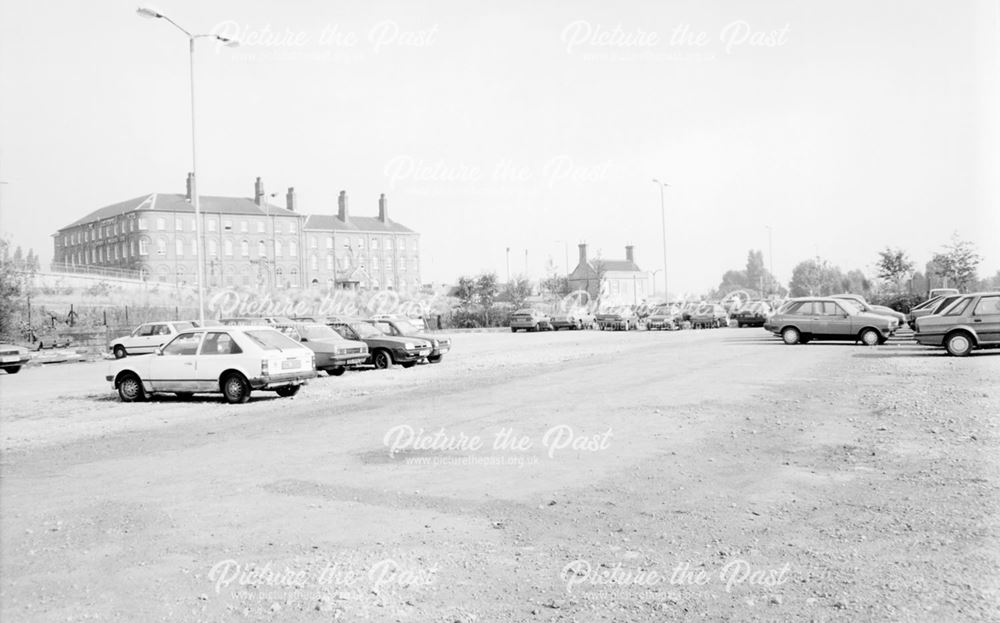 Railway Station Car Park Looking to Chesterfield Hotel, Corporation Street, Chesterfield, 1991