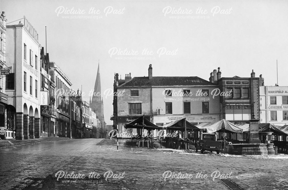 High Street and the Market Place, Chesterfield, 1952