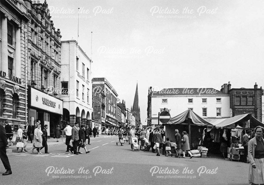 High Street and the Market Place, Chesterfield, 1966