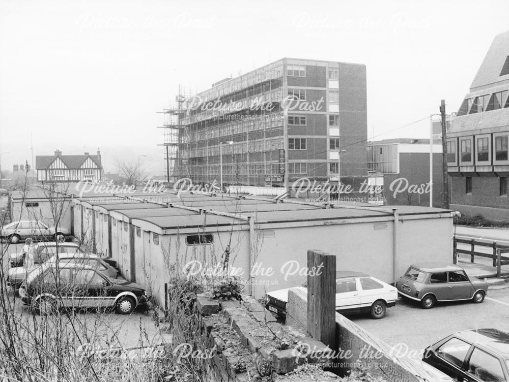 Portakabins (Shops) on Bus Station Site, Beetwell Street, Chesterfield, 1989