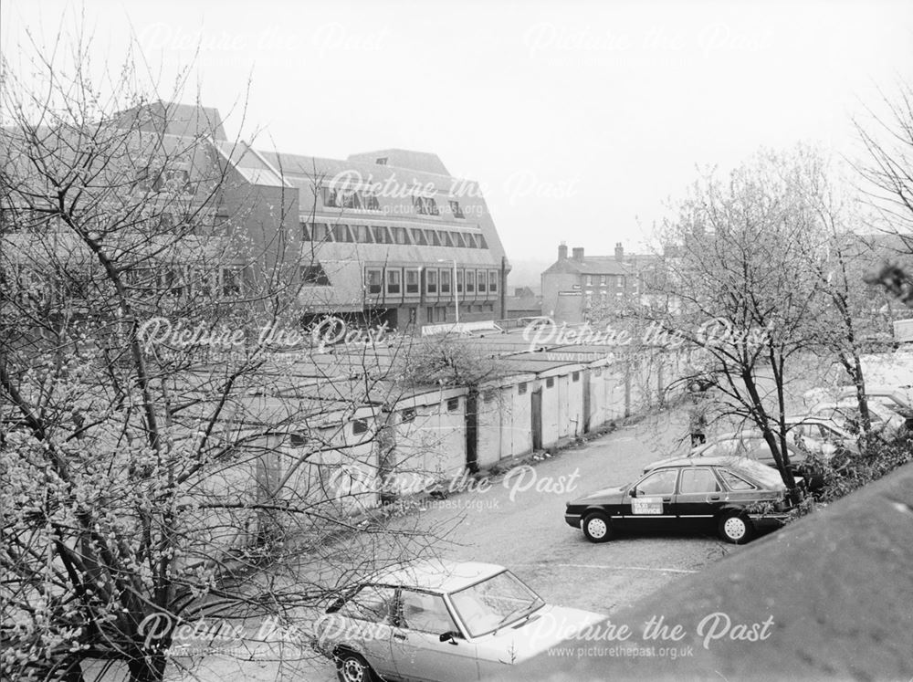 Portakabins (Shops) on Bus Station Site, Beetwell Street, Chesterfield, 1989