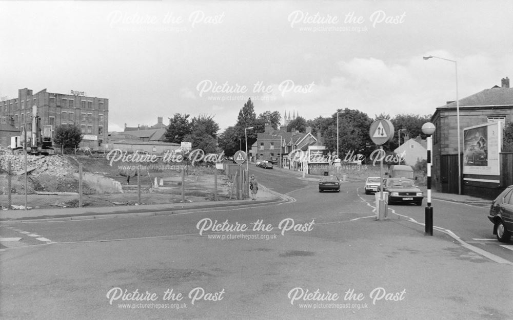 View Towards Newbold Road-Sheffield Road from Holywell Street, Chesterfield, 1991