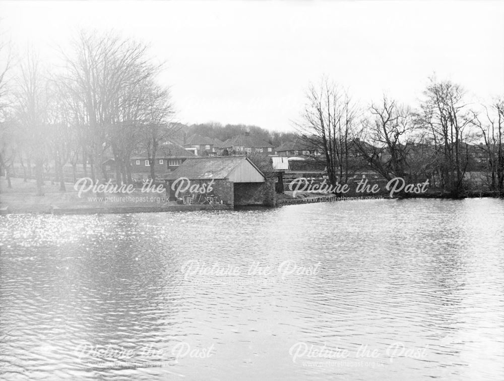Looking Towards Boat House, Bowling Green and Pavilion, Robinson's Walton Dam, Chesterfield, c 1980s