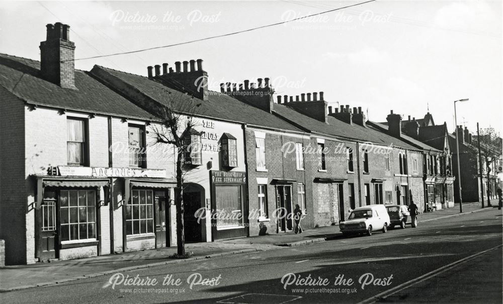 Shops on Sheffield Road, Whittington Moor, Chesterfield, 1976