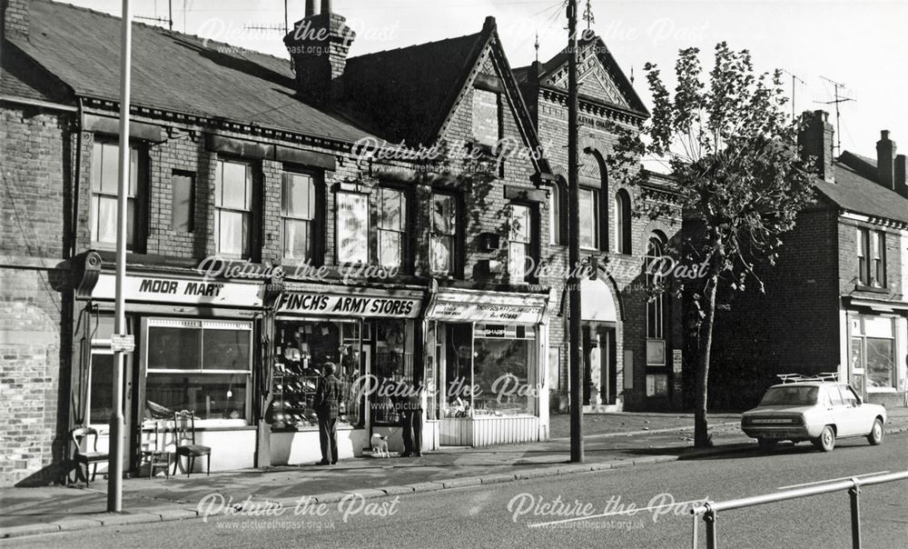 Shops on Sheffield Road, Whittington Moor, Chesterfield, 1976