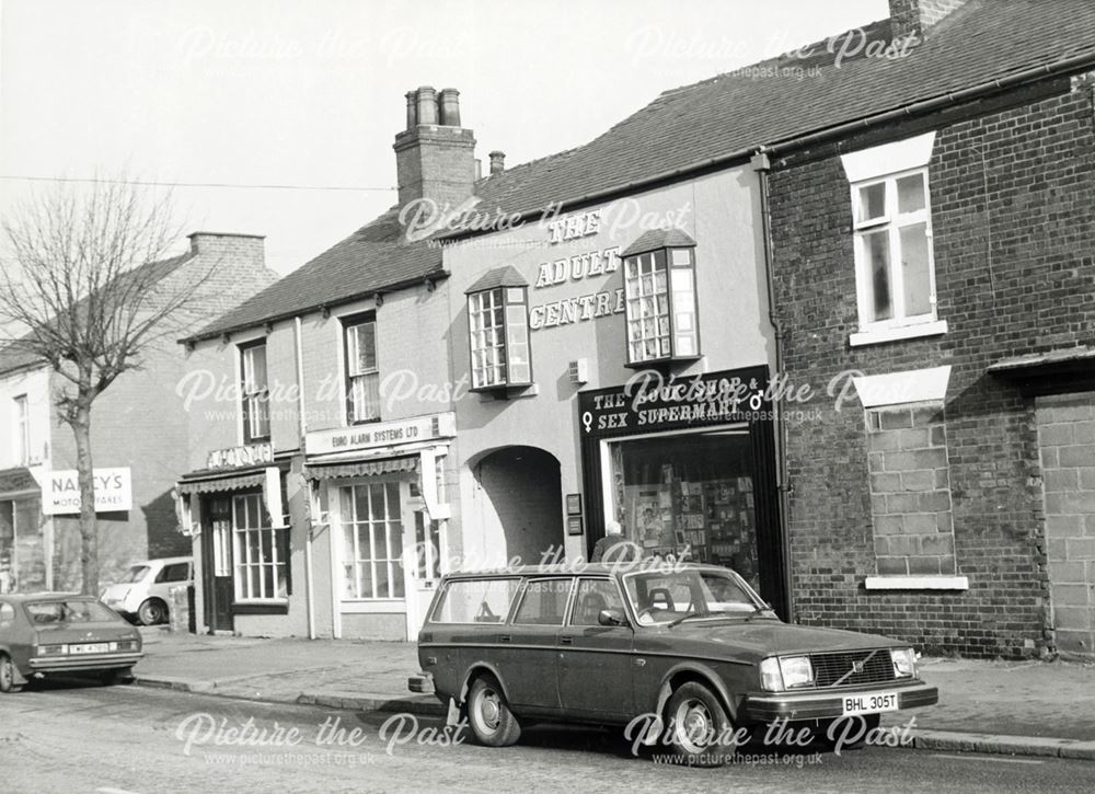 Shops on Sheffield Road, Whittington Moor, Chesterfield, 1981