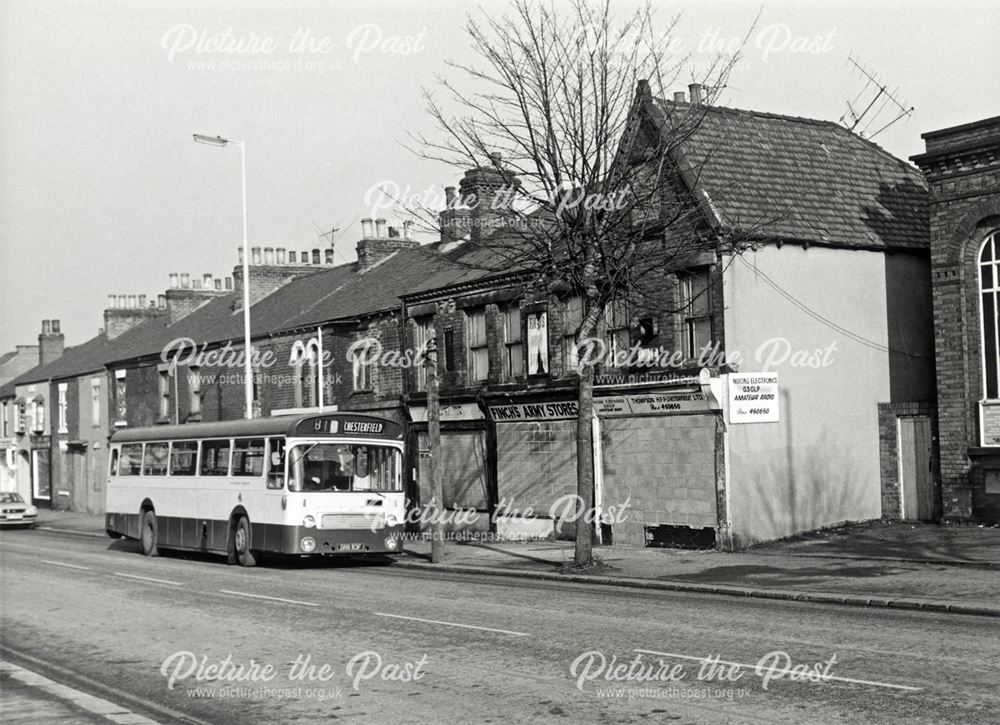 Shops on Sheffield Road, Whittington Moor, Chesterfield, 1981