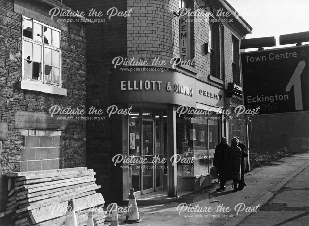 Shops on Sheffield Road, Whittington Moor, Chesterfield, 1981